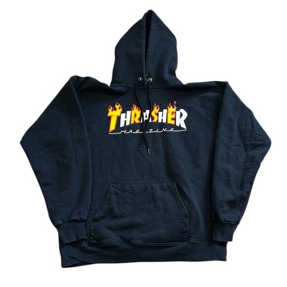 Thrasher Magazine Shirt Adult Medium Black Hoodie Sweatshirt Skateboard Mens - Picture 1 of 3